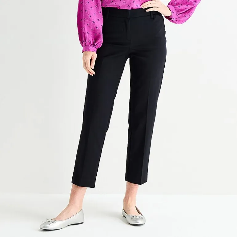 Liz Claiborne Emma Sateen Womens Tall Straight Mid Rise Ankle Pant