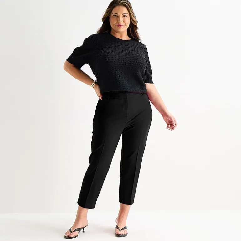 Liz Claiborne Emma Womens Plus Straight Mid Rise Ankle Pant