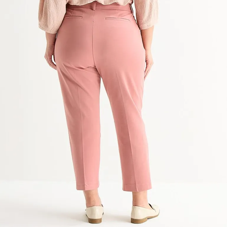 Liz Claiborne Emma Womens Plus Straight Mid Rise Ankle Pant
