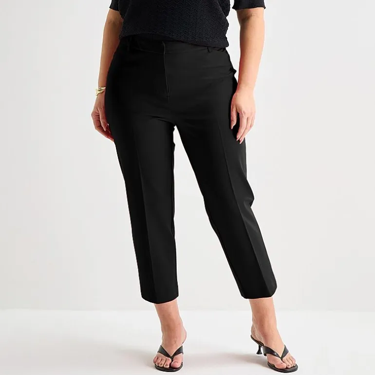 Liz Claiborne Emma Womens Plus Straight Mid Rise Ankle Pant