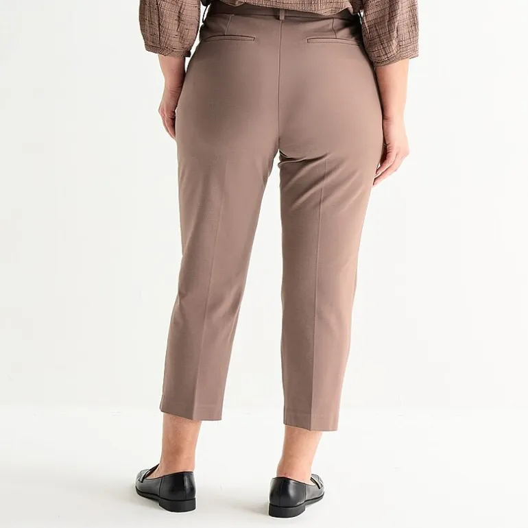 Liz Claiborne Emma Womens Plus Straight Mid Rise Ankle Pant