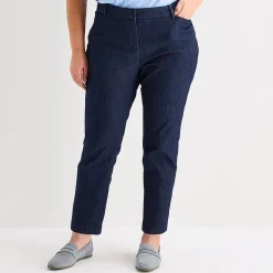 Liz Claiborne Emma Womens Plus Straight Mid Rise Ankle Pant