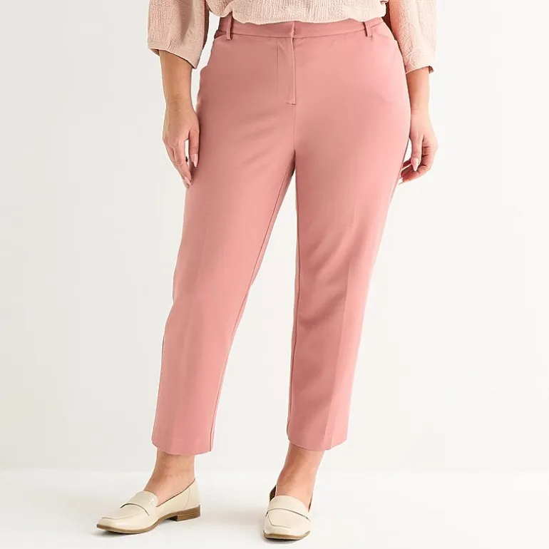 Liz Claiborne Emma Womens Plus Straight Mid Rise Ankle Pant