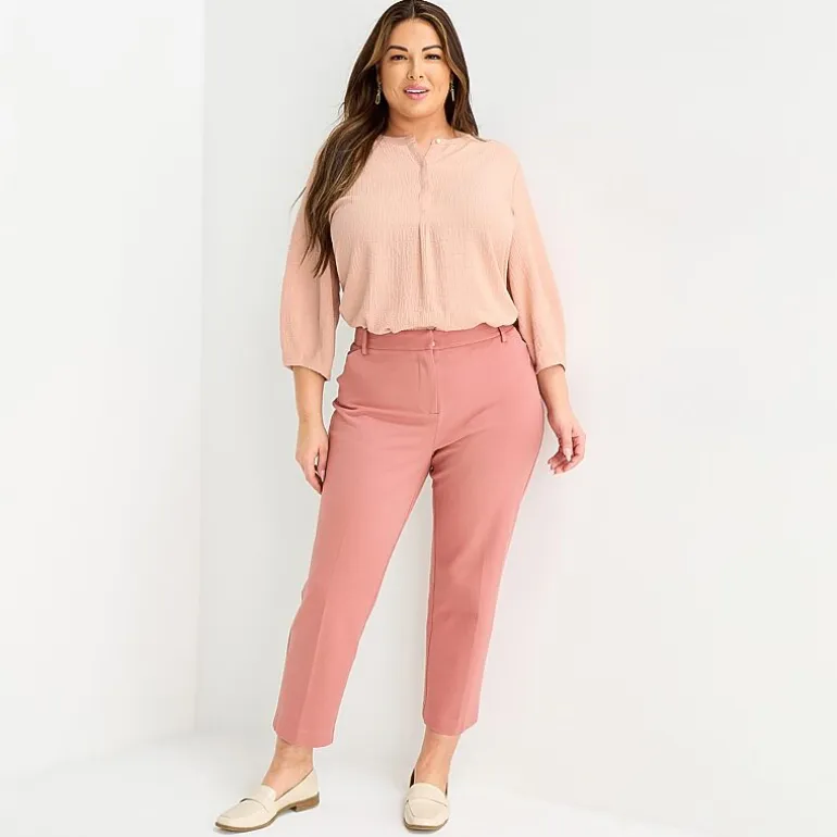 Liz Claiborne Emma Womens Plus Straight Mid Rise Ankle Pant