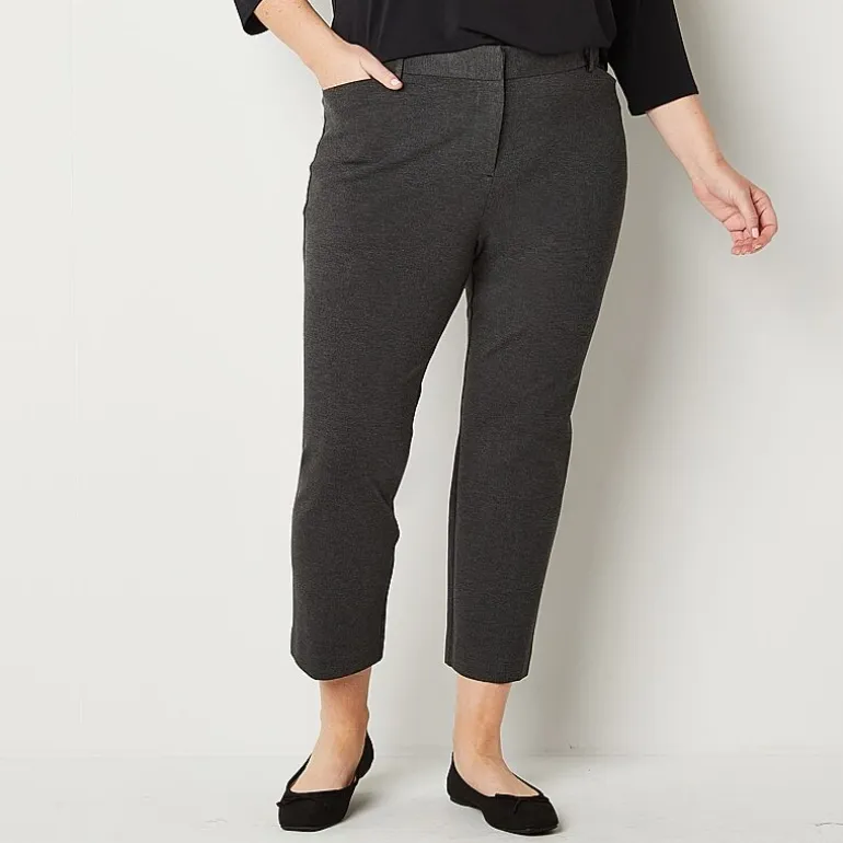 Liz Claiborne Emma Womens Plus Straight Mid Rise Ankle Pant