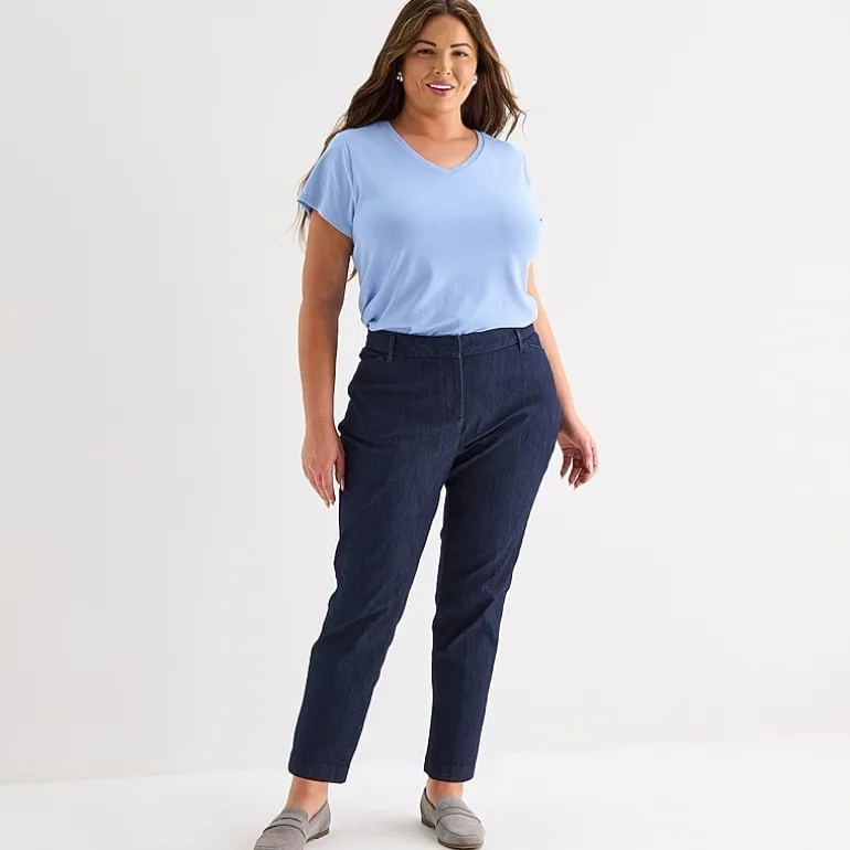 Liz Claiborne Emma Womens Plus Straight Mid Rise Ankle Pant