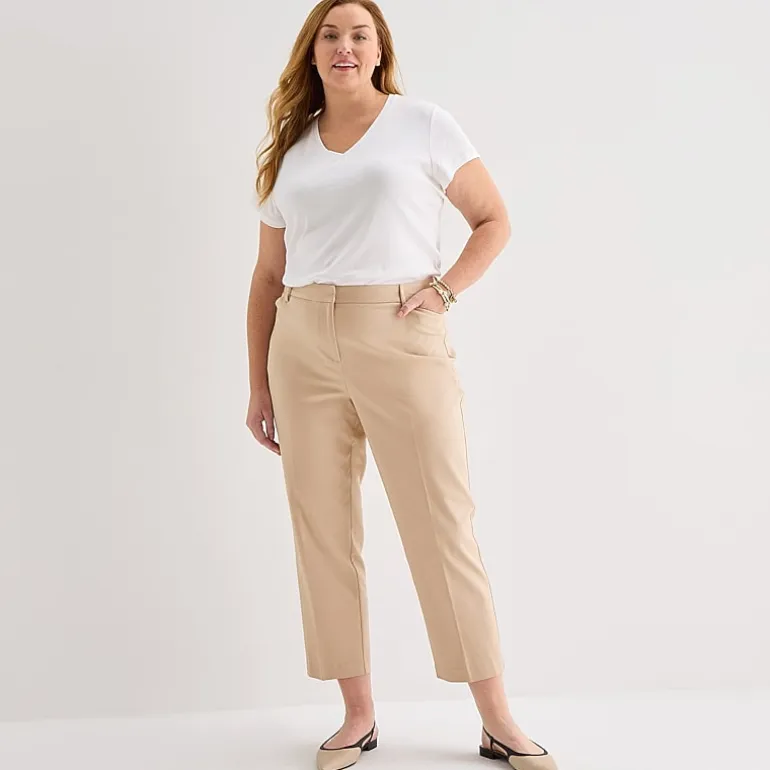 Liz Claiborne Emma Womens Plus Slim Mid Rise Ankle Pant