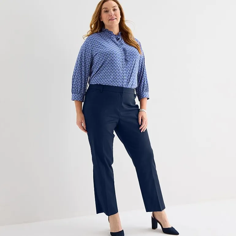 Liz Claiborne Emma Womens Plus Slim Mid Rise Ankle Pant