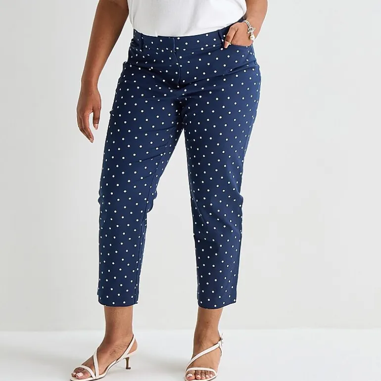 Liz Claiborne Emma Womens Plus Slim Mid Rise Ankle Pant