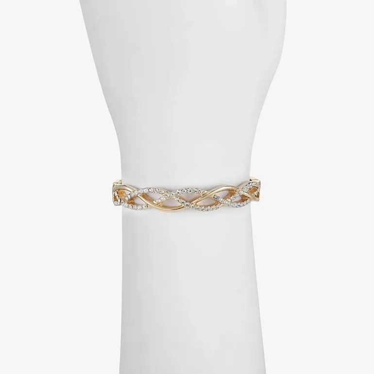 Liz Claiborne Interlaced Stretch Womens Glass Stretch Bracelet
