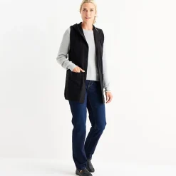 Liz Claiborne Knit Hooded Womens Sleeveless Vest