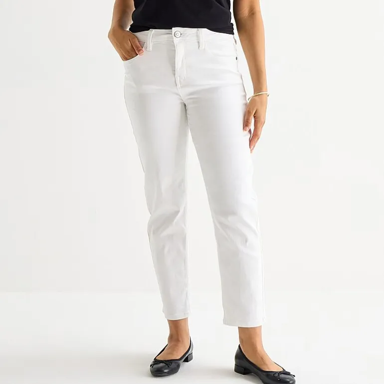 Liz Claiborne Lana Womens High Rise Cropped Jean