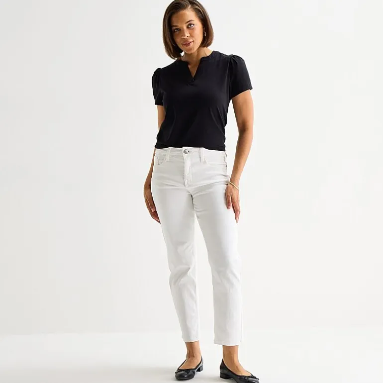 Liz Claiborne Lana Womens High Rise Cropped Jean