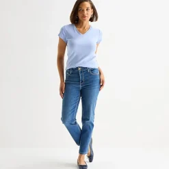 Liz Claiborne Lana Womens High Rise Cropped Jean