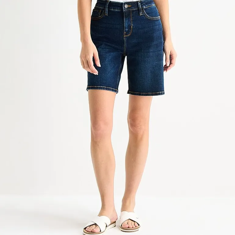 Liz Claiborne Lana Womens 8" High Rise Denim Short