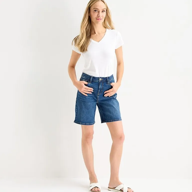 Liz Claiborne Lana Womens 8" High Rise Denim Short