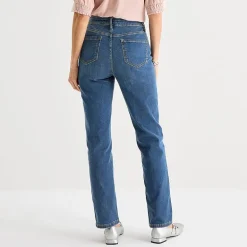 Liz Claiborne Lana Womens High Rise Straight Leg Jean