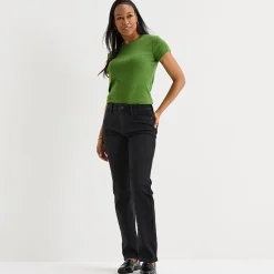 Liz Claiborne Lana Womens High Rise Straight Leg Jean