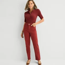 Liz Claiborne Lana Womens High Rise Straight Leg Jean