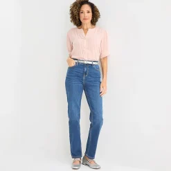 Liz Claiborne Lana Womens Petites Short High Rise Straight Leg Jean