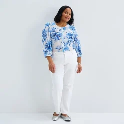 Liz Claiborne Lana Womens Plus High Rise Straight Leg Jean