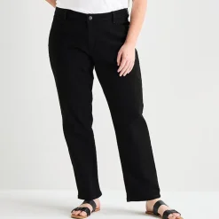 Liz Claiborne Lana Womens Plus High Rise Straight Leg Jean