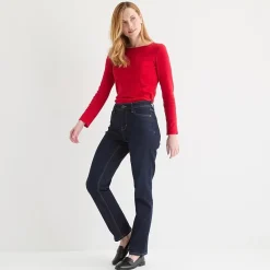 Liz Claiborne Lana Womens Tall High Rise Straight Leg Jean