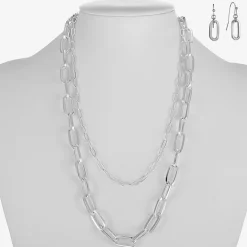 Liz Claiborne Layered Necklace And Drop Earring Womens 2-pc. Jewelry Set