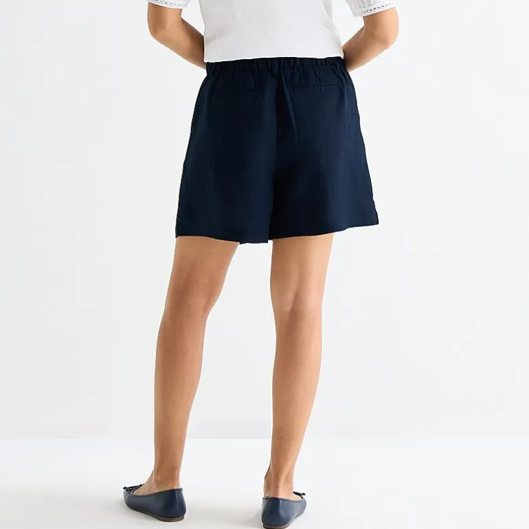 Liz Claiborne Linen Womens Mid Rise Pleated Short