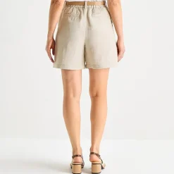 Liz Claiborne Linen Womens Mid Rise Pleated Short