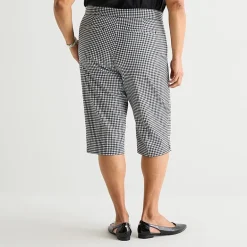 Liz Claiborne Lisa Womens Plus Stretch Fabric Straight Mid Rise Capri Pant