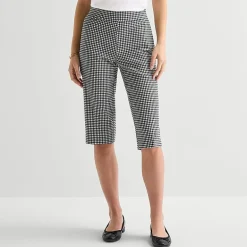 Liz Claiborne Lisa Womens Stretch Fabric Straight Mid Rise Capri Pant