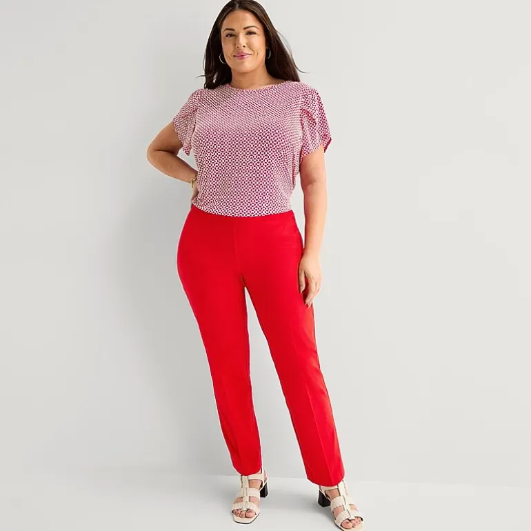 Liz Claiborne Lisa Womens Straight Pull-On Pant