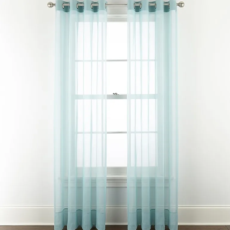 Liz Claiborne Lisette Grommet Top Sheer Single Curtain Panel
