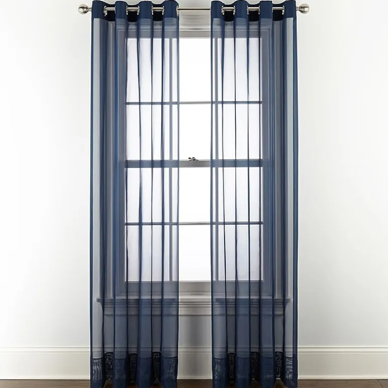 Liz Claiborne Lisette Grommet Top Sheer Single Curtain Panel