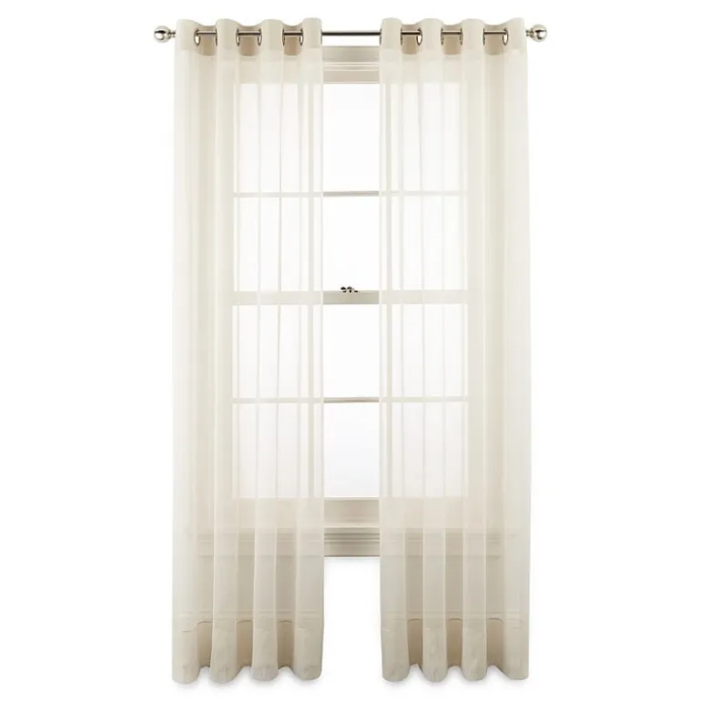Liz Claiborne Lisette Grommet Top Sheer Single Curtain Panel