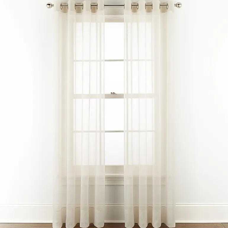 Liz Claiborne Lisette Grommet Top Sheer Single Curtain Panel