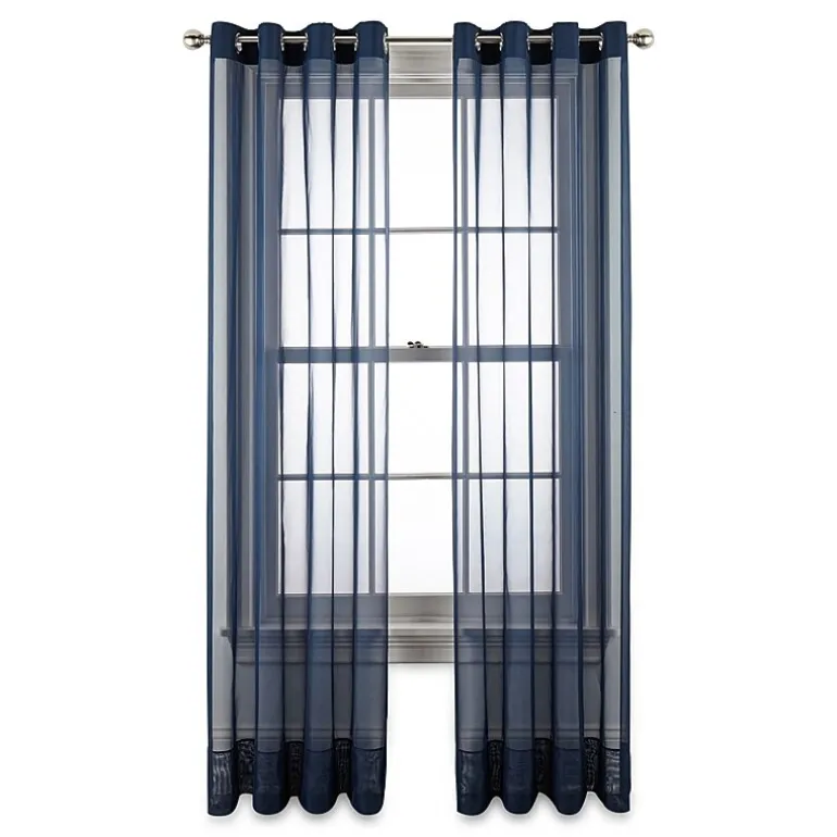 Liz Claiborne Lisette Grommet Top Sheer Single Curtain Panel