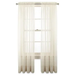 Liz Claiborne Lisette Rod Pocket Sheer Single Curtain Panel