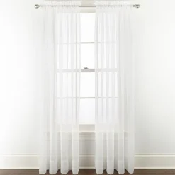 Liz Claiborne Lisette Rod Pocket Sheer Single Curtain Panel