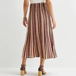 Liz Claiborne Lurex Metallic Womens Midi A-Line Skirt
