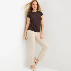 Liz Claiborne Ruched Womens Crew Neck Short Sleeve Blouse