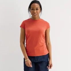 Liz Claiborne Ruched Womens Crew Neck Short Sleeve Blouse