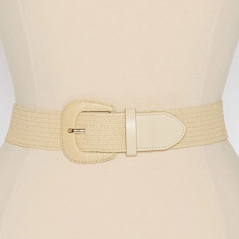 Liz Claiborne Stretch Raffia Belt With Covered Buckle Womens Belt