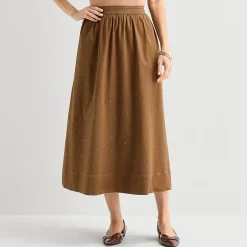 Liz Claiborne Studded Womens Midi Flared Skirt