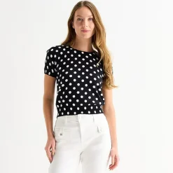 Liz Claiborne Tall Womens Crew Neck Short Sleeve Pullover Sweater
