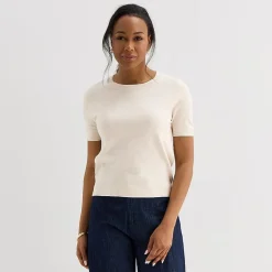 Liz Claiborne Tall Womens Crew Neck Short Sleeve Pullover Sweater