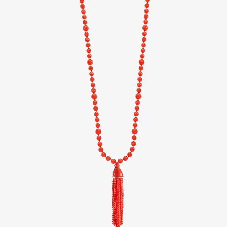 Liz Claiborne Tassel Womens 28 Inch Beaded Necklace