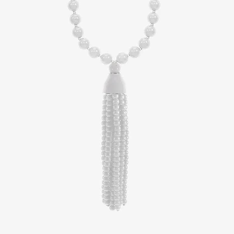 Liz Claiborne Tassel Womens 28 Inch Beaded Necklace