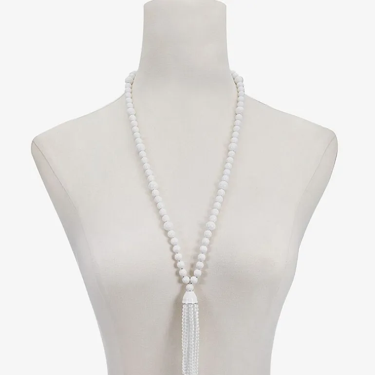 Liz Claiborne Tassel Womens 28 Inch Beaded Necklace
